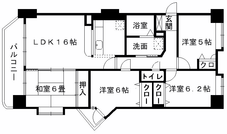 コアマンションリヴィエール子飼 間取り図