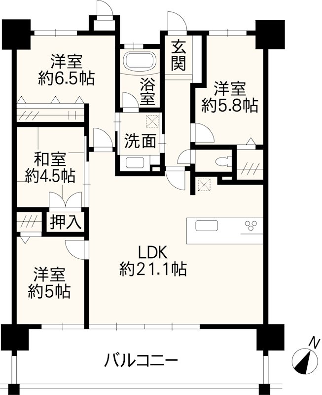 レクシア長嶺南ブライディア 310号室 間取り図