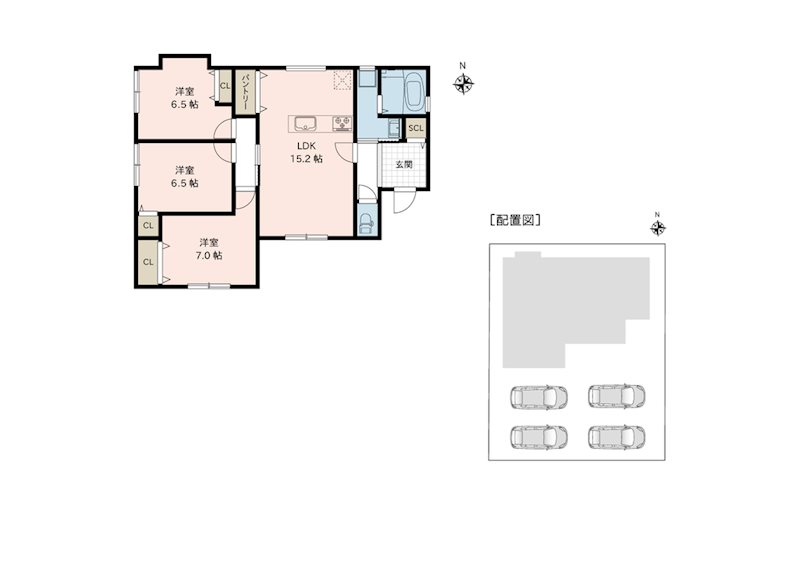 南区白石町戸建 間取り図