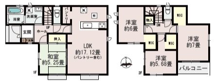 ハートフルタウン西区新土河原1丁目1号棟新築戸建  間取り図