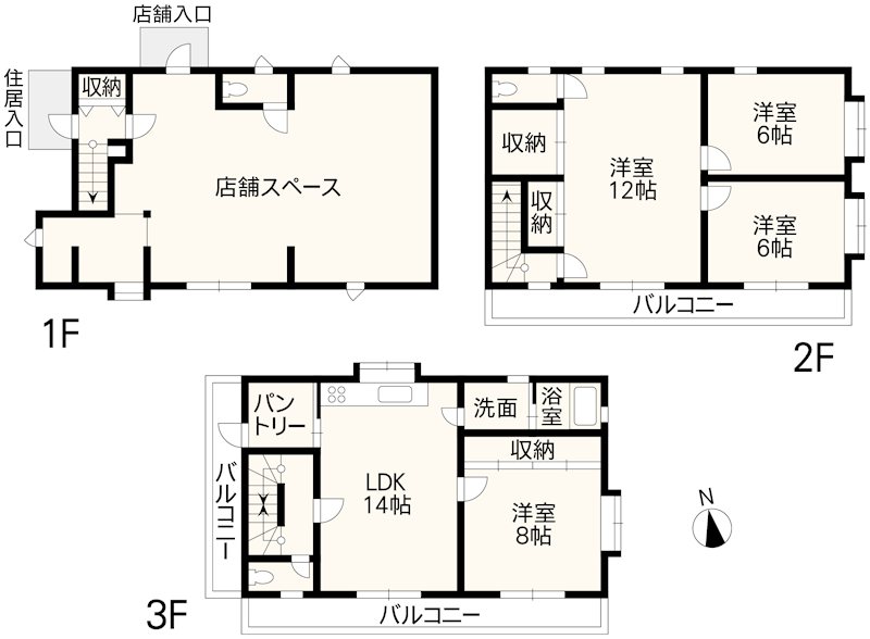 菊陽町光の森5丁目店舗付き戸建 間取り図