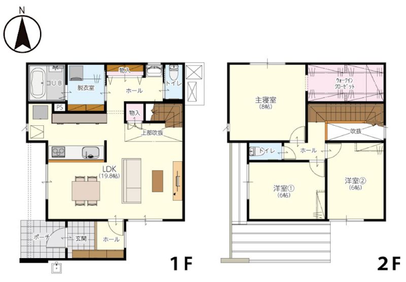 グランディール北区四方寄町(川上小学校南団地)2号地新築戸建  間取り図