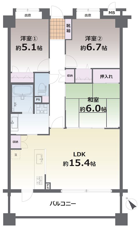 コアマンションネクステージ北の丸 312号室 間取り