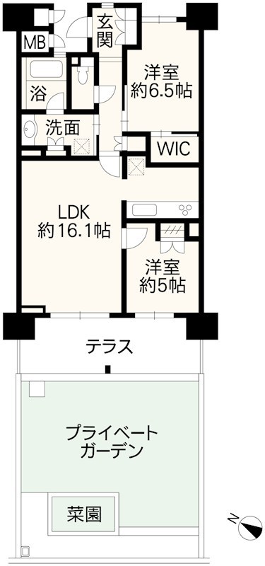 プレミスト大江ザ・レジデンス  102号室 間取り図