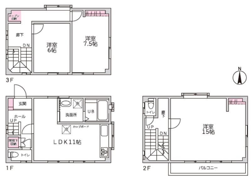 中央区神水2丁目戸建 間取り図