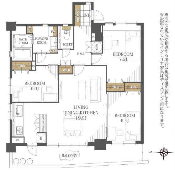 優渾船場 904号室 間取り図