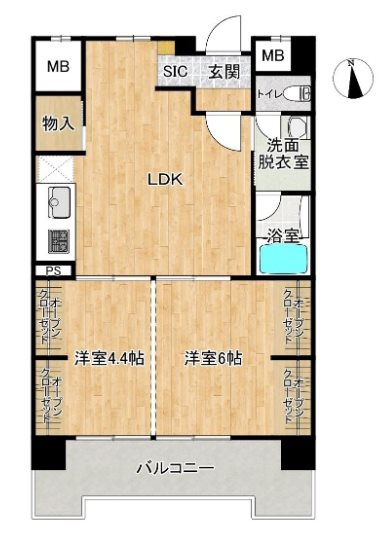 エメラルドマンション新町  502号室 間取り図