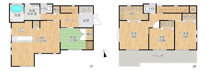 北区楡木2丁目戸建 間取り図