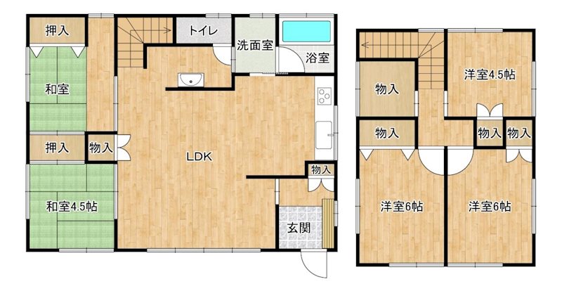 中央区九品寺6丁目戸建 間取り図