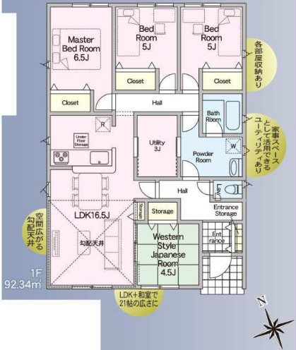 クレイドルガーデン北区梶尾町第八1号棟新築戸建 間取り図