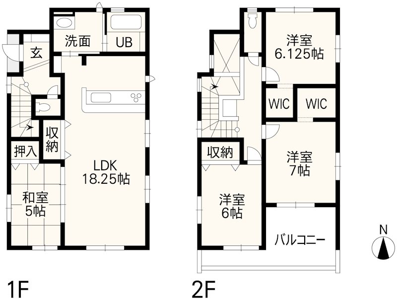 東区東野2丁目戸建 間取り図