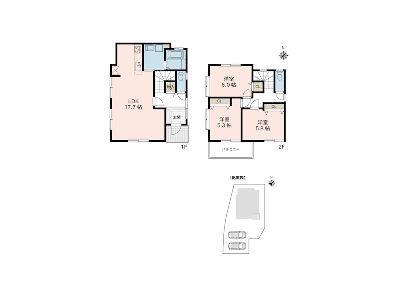 南区川尻6丁目戸建 間取り図