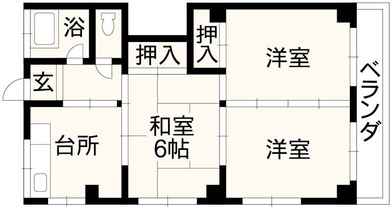 パールハイム 707号室 間取り図