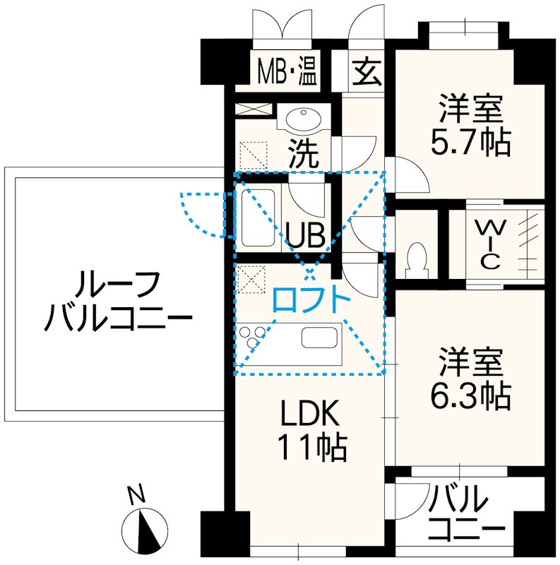 ラ・シック辛島 1406号室 間取り図