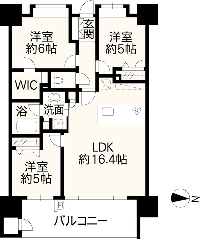 サンメゾン古城堀瑞公園 間取り図