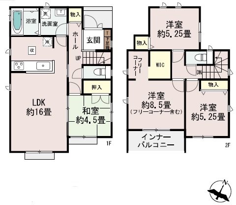 ハートフルタウン東区月出7丁目A号棟新築戸建   間取り図