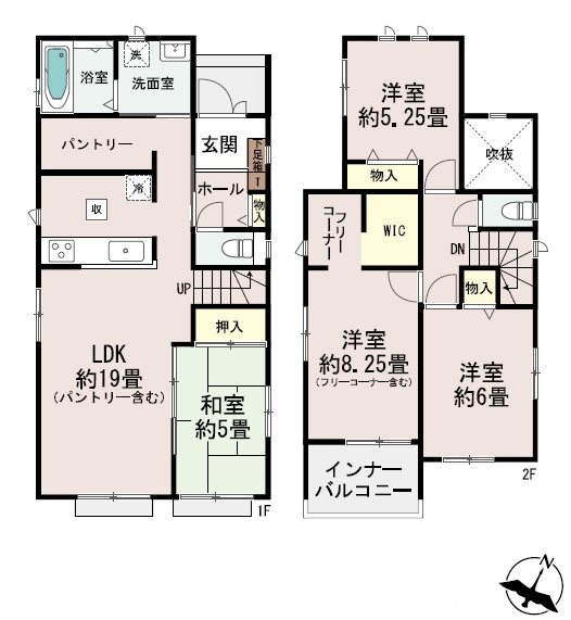 ハートフルタウン東区月出7丁目D号棟新築戸建  間取り図