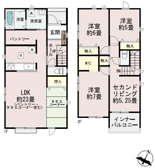 ハートフルタウン東区月出7丁目E号棟新築戸建   間取り図