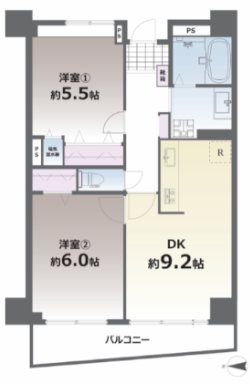 優渾船場  304号室 間取り
