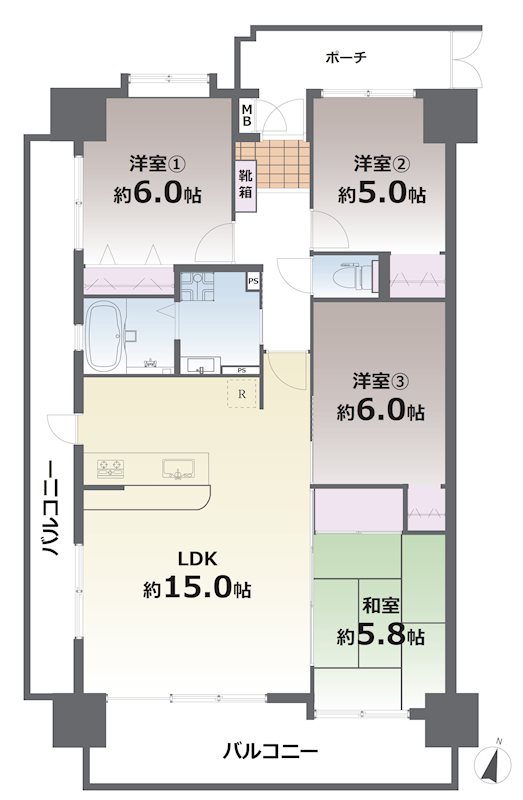 シティライフ八王寺通り 301号室 間取り図