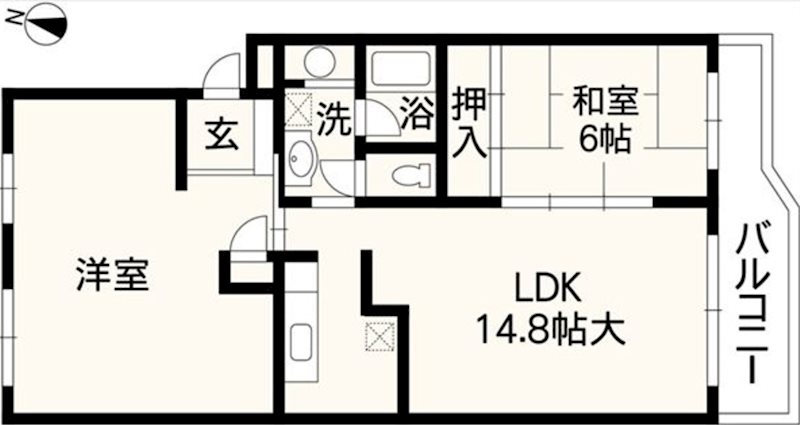 コープ野村上熊本A棟 113号室 間取り図