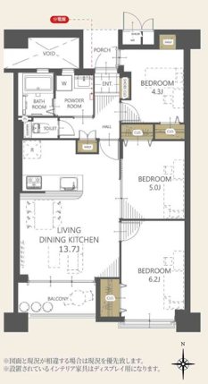 スカイハイツ新町 503号室 間取り図