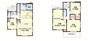 エルデ南区御幸西1期1号棟新築戸建 間取り図