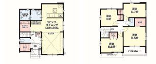 エルデ南区御幸西1期2号棟新築戸建  間取り図