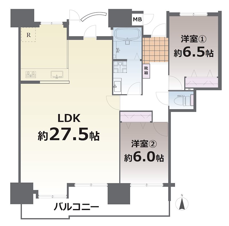 シティライフ田迎Ⅱ 502号室 間取り図