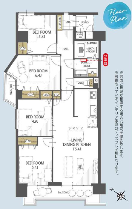 コープ野村九品寺 808号室 間取り図