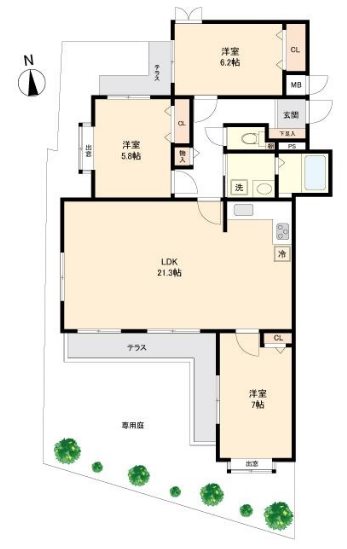 エンゼルハイム水前寺 間取り図