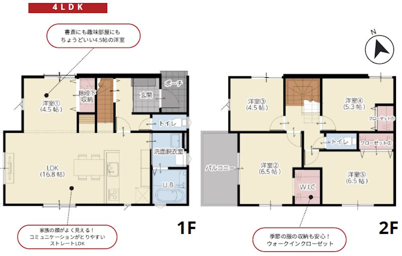 Homare北区梶尾町1期1号棟新築戸建 間取り図