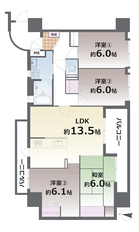 シティライフ練兵町 1001号室 間取り図