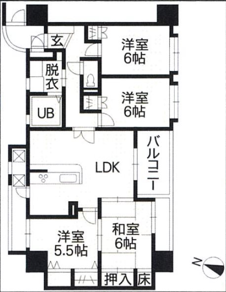 シティライフ練兵町 1001号室 間取り図