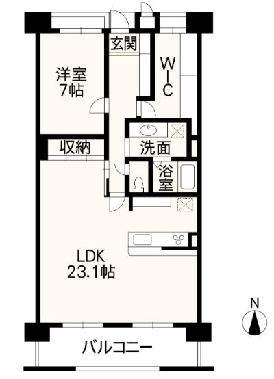 ハウベストマンション田迎一番館 702号室 間取り図