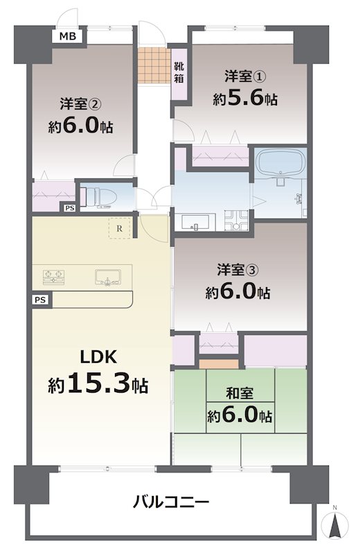 パークマンション九品寺 902号室 間取り