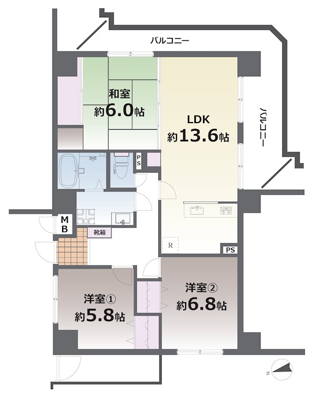 ウッディマンション森館 802号室 間取り