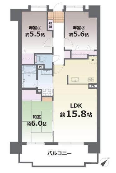 コアマンション大江 705号室 間取り図
