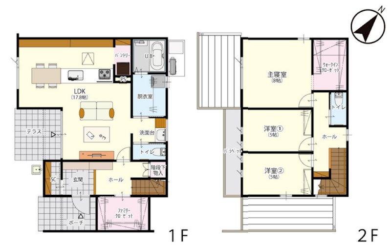 グランディール宇土市入地町(宇土高校前団地)5号地新築戸建  間取り図