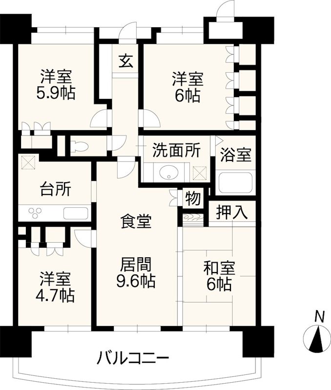 ハウベストマンション平成一番館 907号室 間取り図