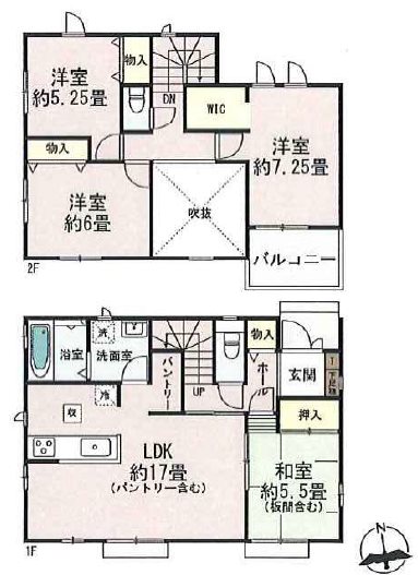 ハートフルタウン菊池市西寺G号棟新築戸建  間取り図