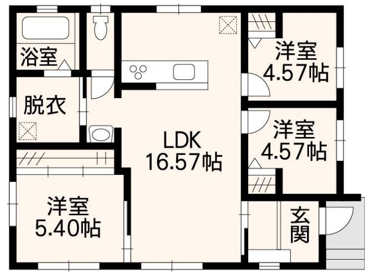 東区戸島西7丁目戸建 間取り図