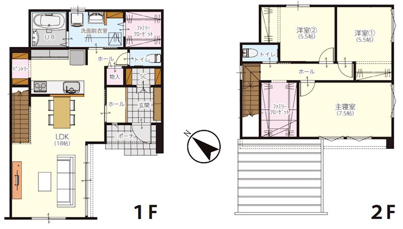 グランディール宇土市入地町(宇土高校前団地)14号地戸建  間取り図
