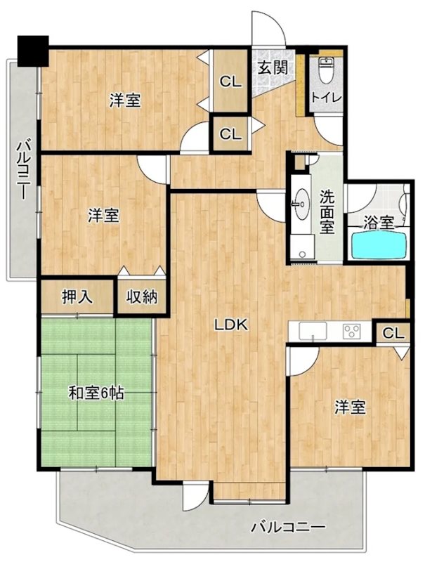 クレアドール神水ガーデン 501号室 間取り図