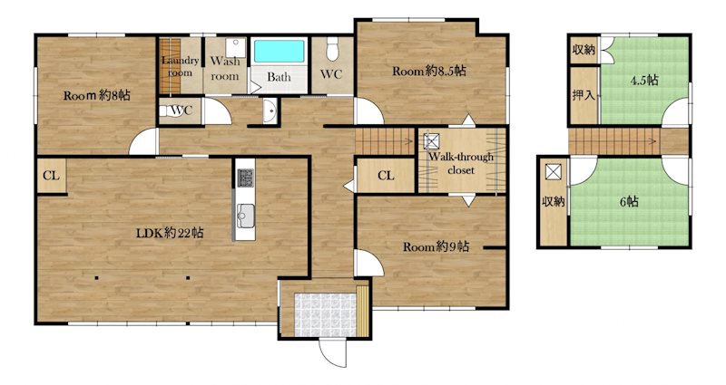 南区富合町榎津戸建 間取り図