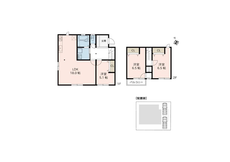 西区城山下代1丁目戸建 間取り図