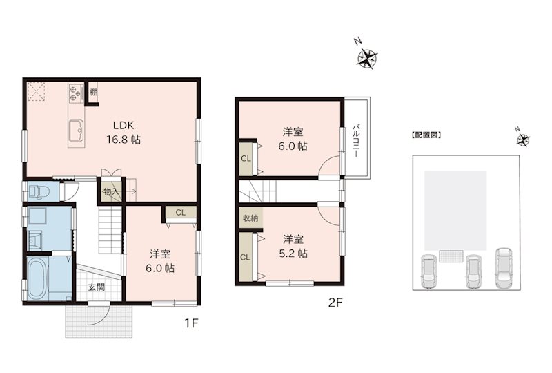 八代市松崎町戸建 間取り図