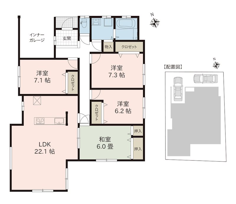 八代市高島町戸建 間取り図