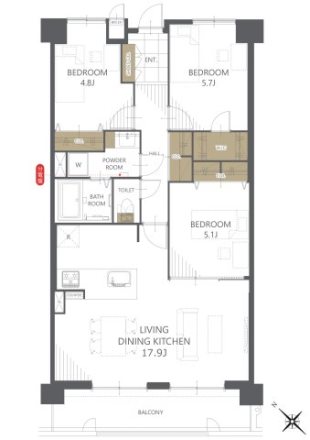ハウベストマンション帯山一番館 405号室 間取り図