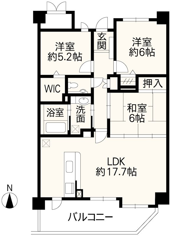 優渾タワー東本町 間取り図